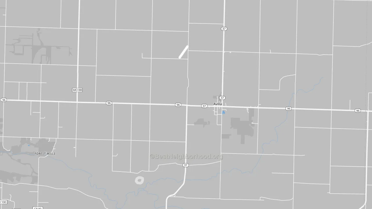 Transit Grade map of Avilla, MO