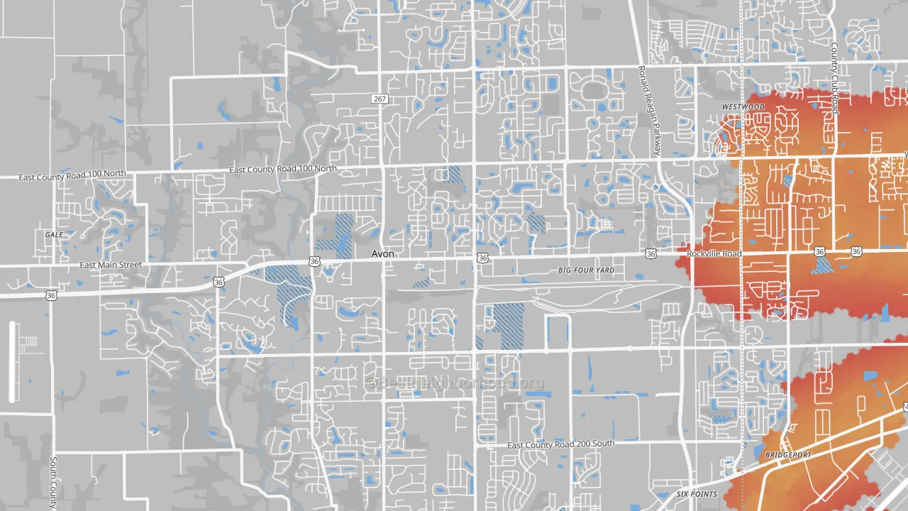 Transit Grade map of Avon, IN