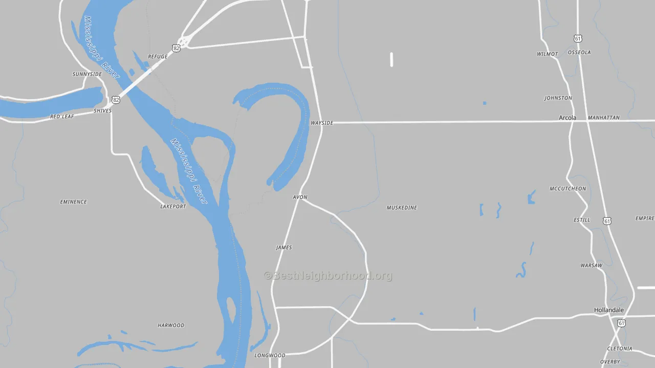 Transit Grade map of Avon, MS