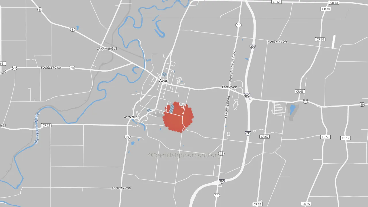 Transit Grade map of Avon, NY
