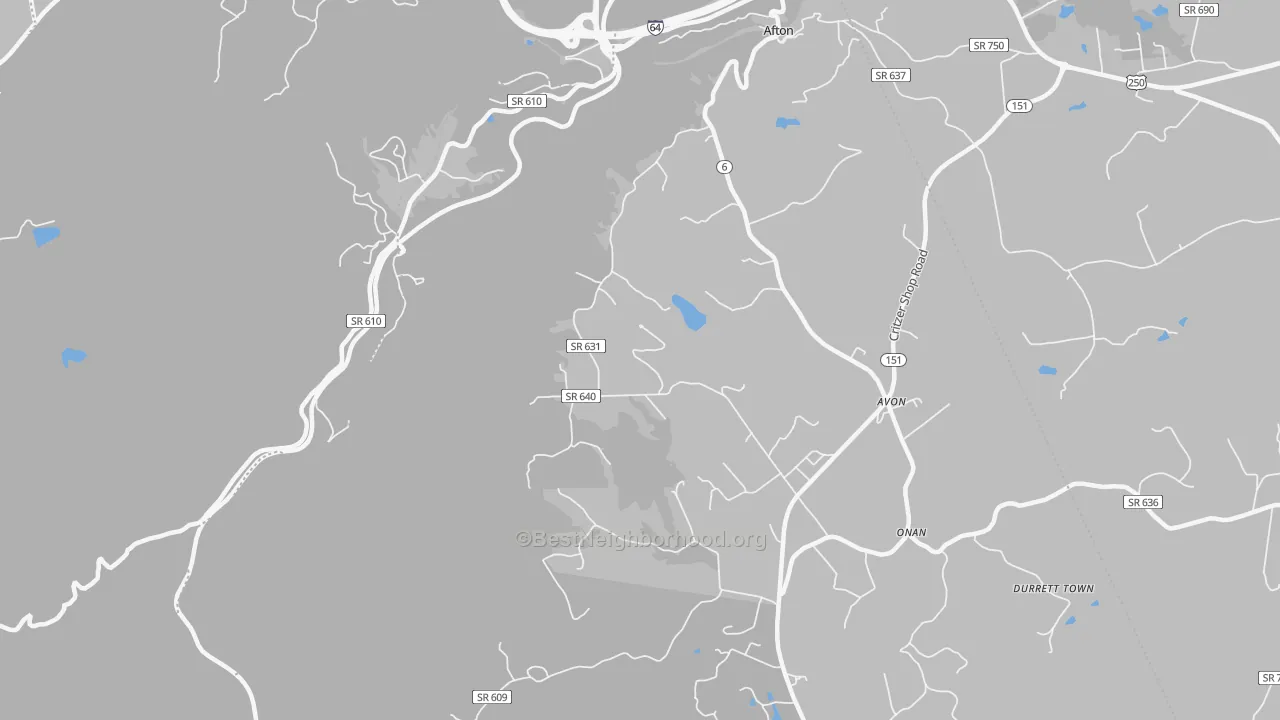 Transit Grade map of Avon, VA