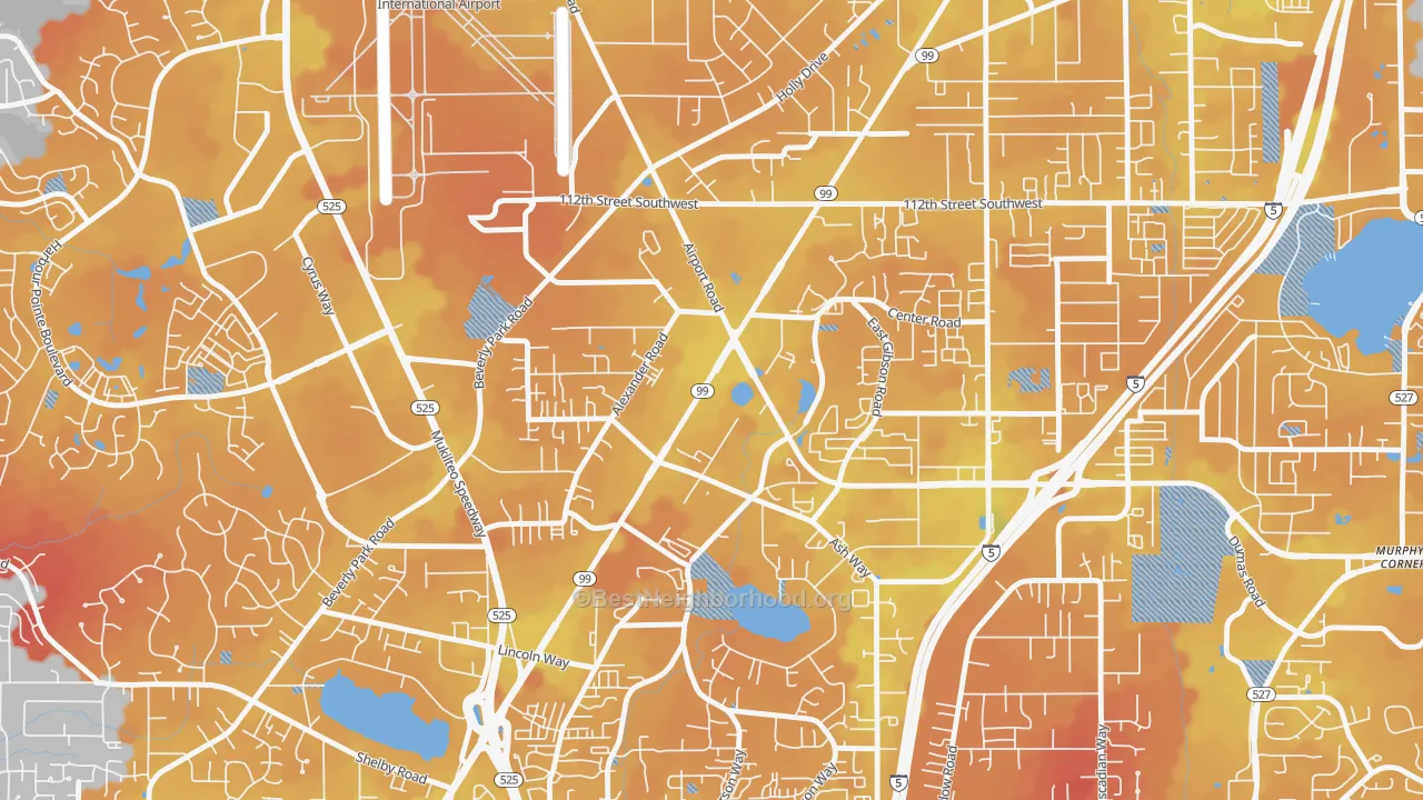 Transit Grade map of Avondale, Everett, WA