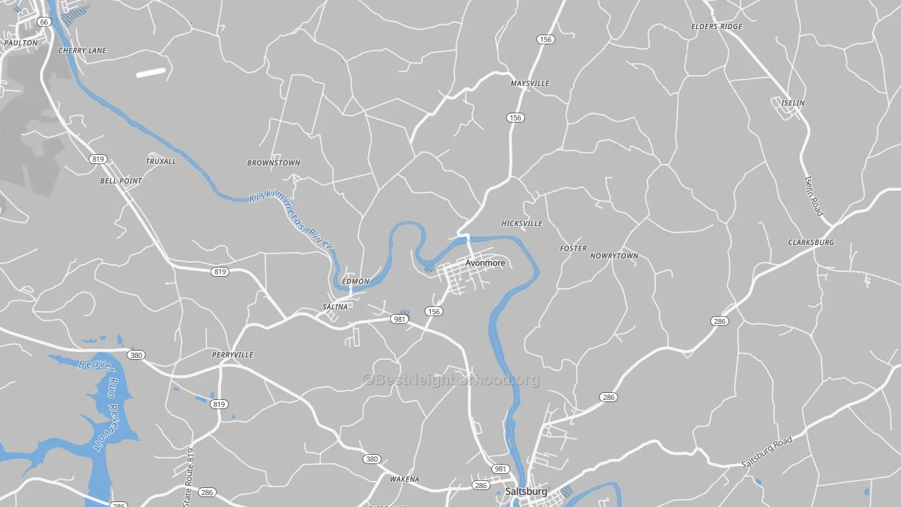 Transit Grade map of Avonmore, PA