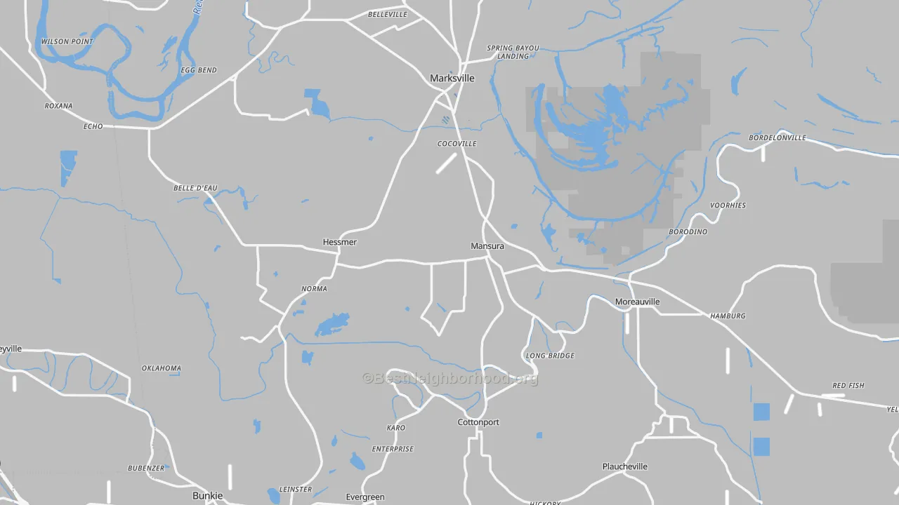 Transit Grade map of Avoyelles Parish, LA