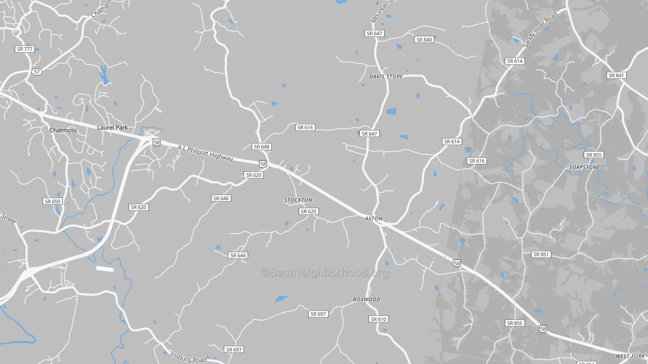 Transit Grade map of Axton, VA