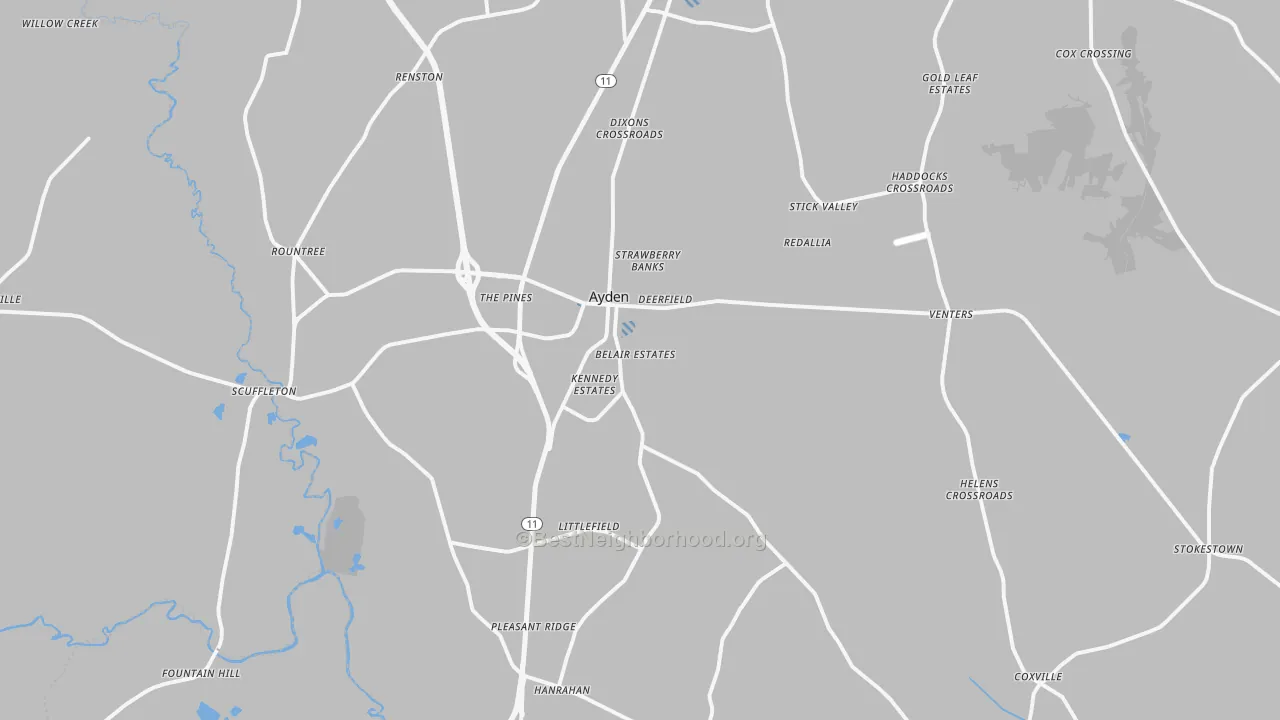 Transit Grade map of Ayden, NC