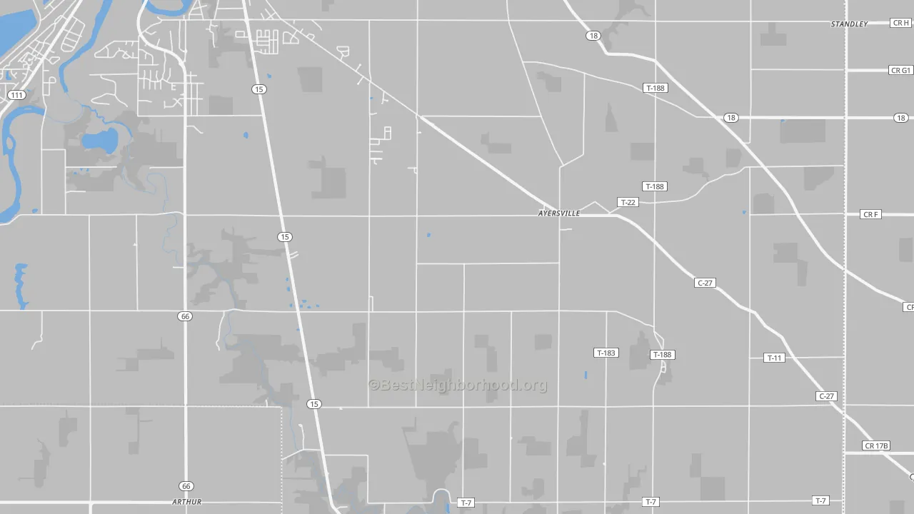 Transit Grade map of Ayersville, OH