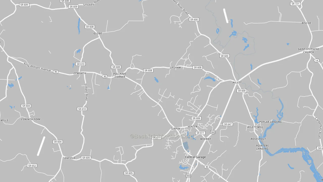 Transit Grade map of Aylett, VA