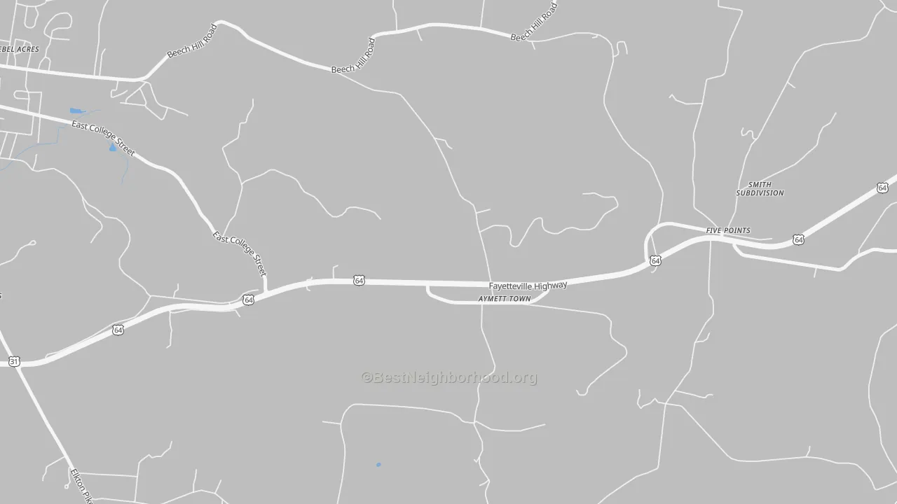 Transit Grade map of Aymett Town, TN