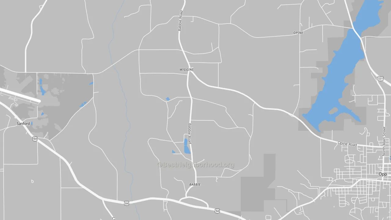 Transit Grade map of Babbie, AL
