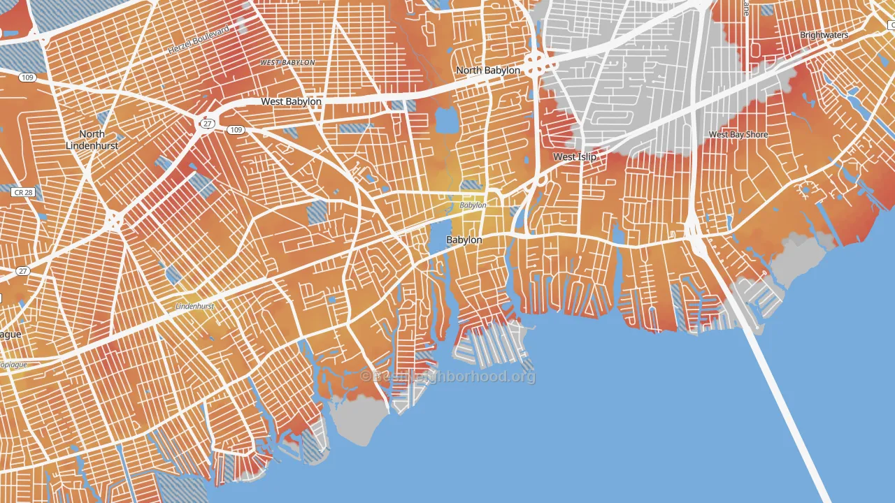 Transit Grade map of Babylon, NY