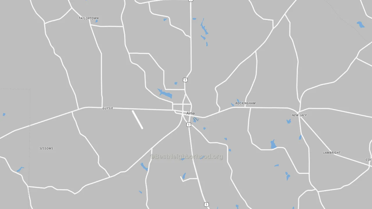 Transit Grade map of Bacon County, GA