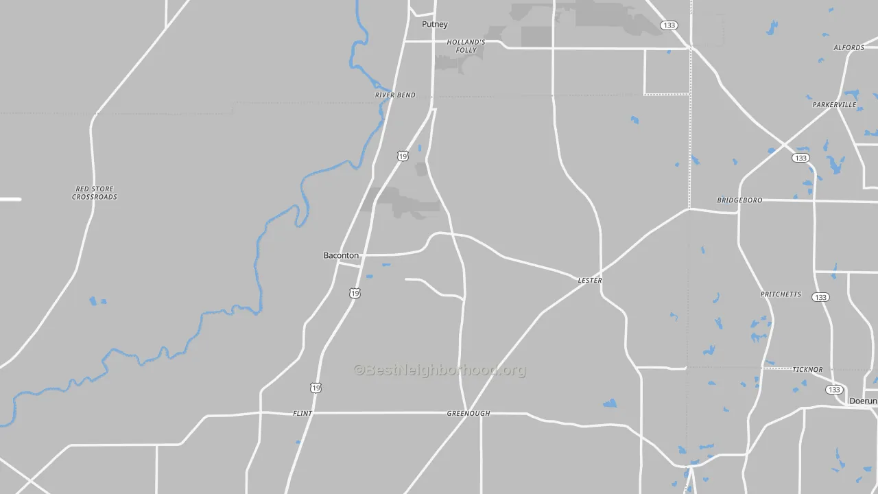 Transit Grade map of Baconton, GA