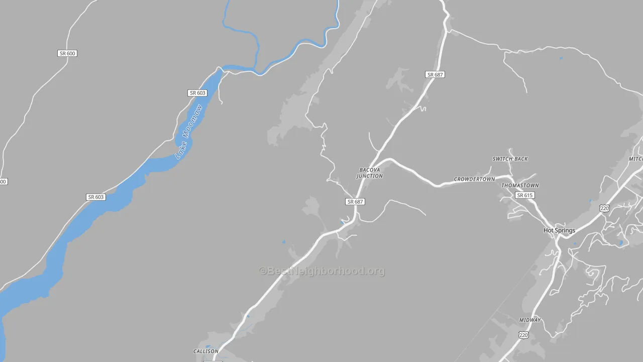 Transit Grade map of Bacova Junction, VA