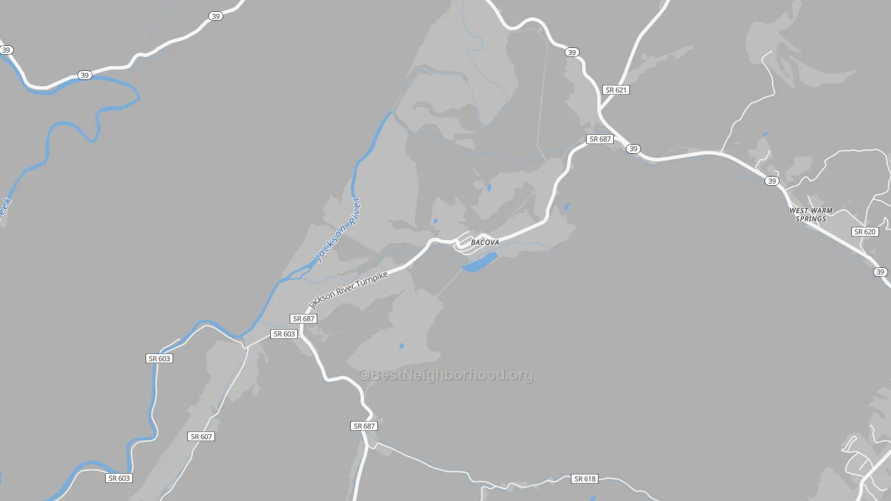 Transit Grade map of Bacova, VA
