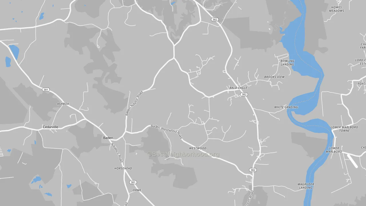Transit Grade map of Baden, MD