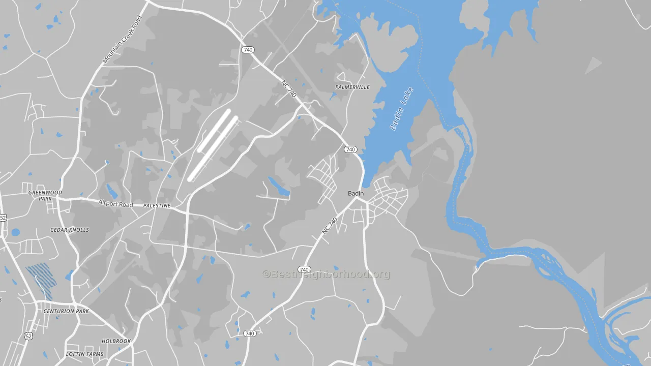 Transit Grade map of Badin, NC