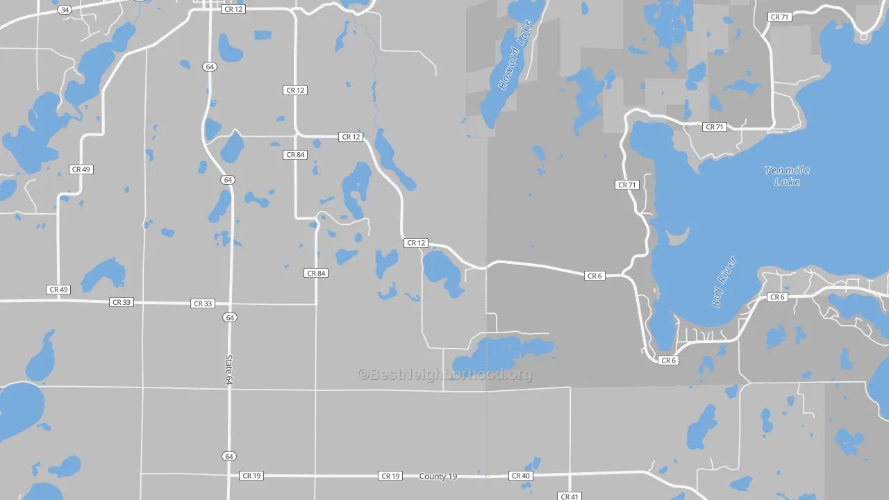 Transit Grade map of Badoura, MN