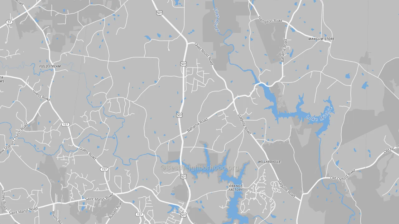Transit Grade map of Bahama, NC