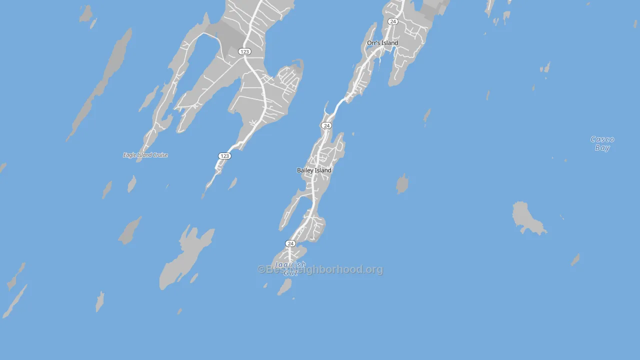 Transit Grade map of Bailey Island, ME