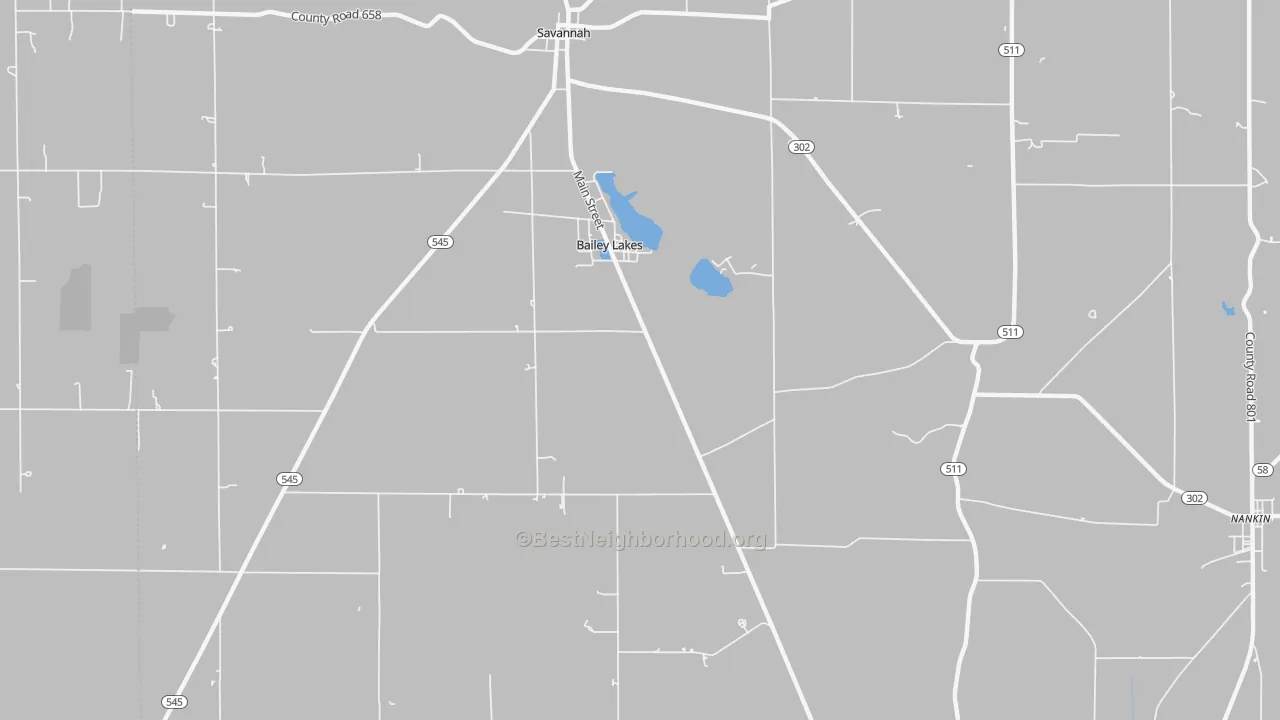Transit Grade map of Bailey Lakes, OH