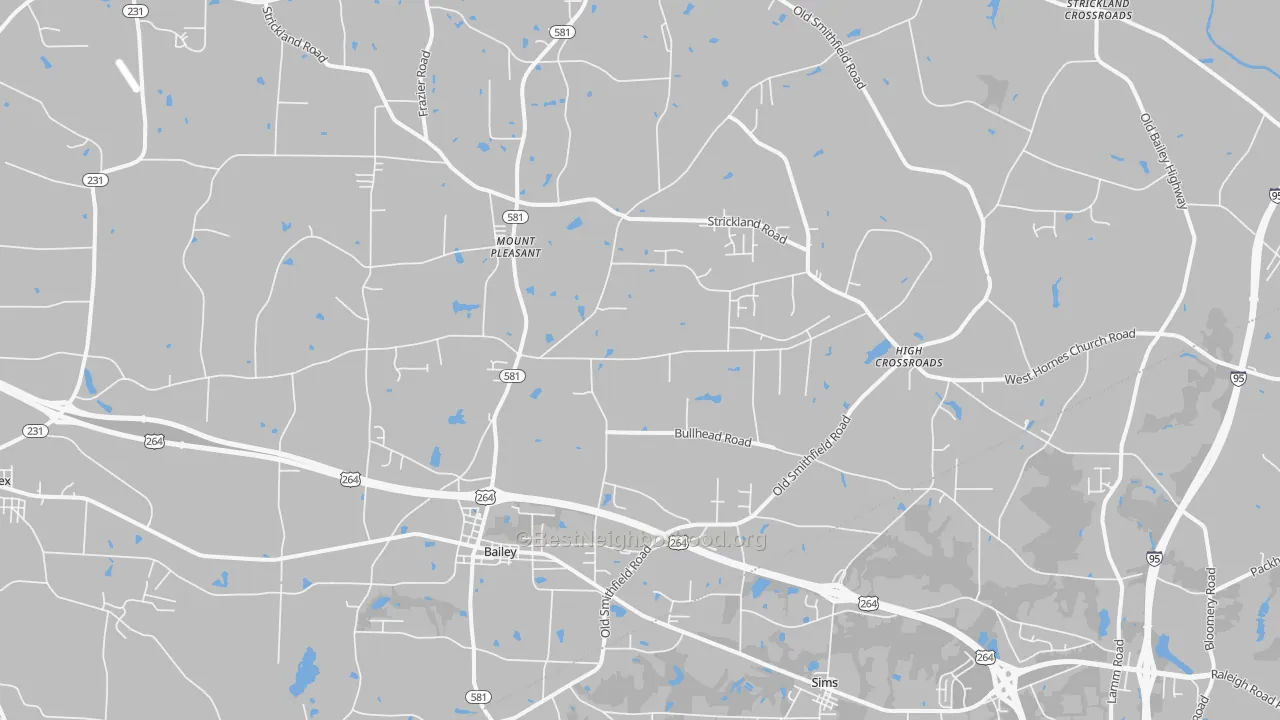 Transit Grade map of Bailey, NC