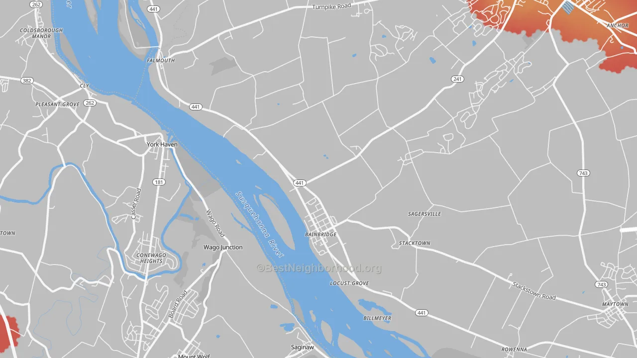 Transit Grade map of Bainbridge, PA