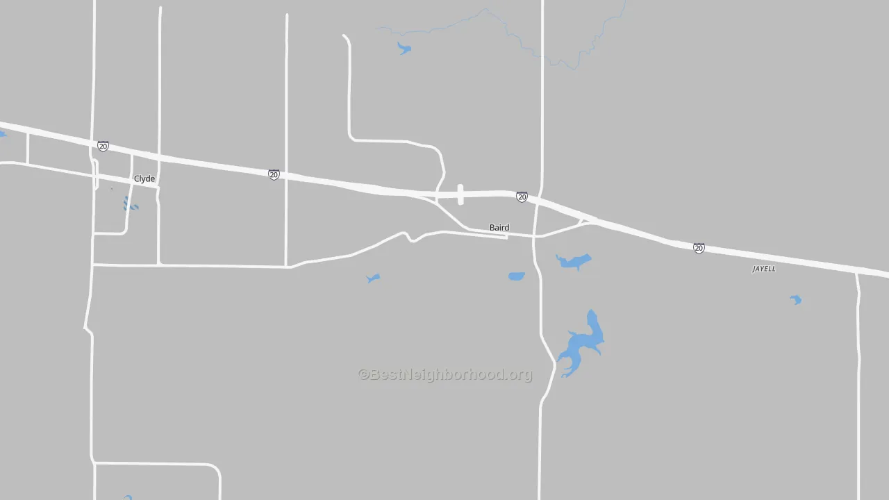 Transit Grade map of Baird, TX