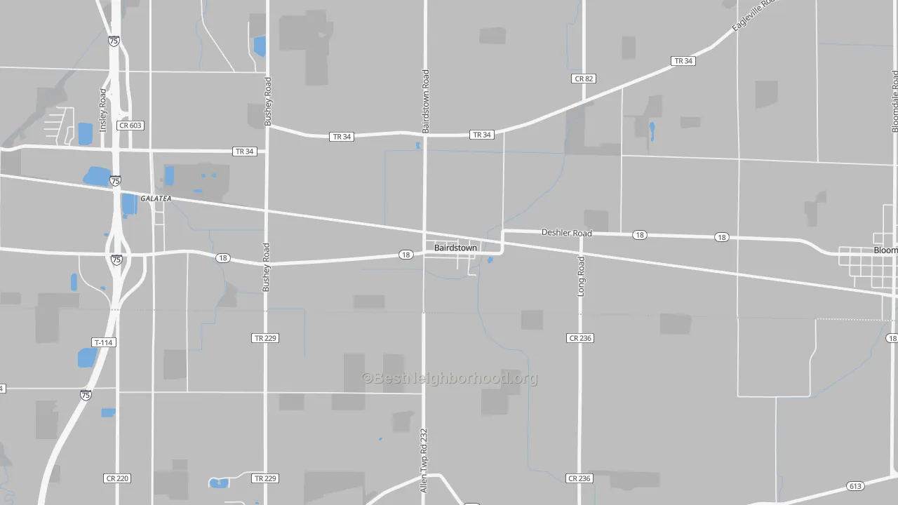 Transit Grade map of Bairdstown, OH