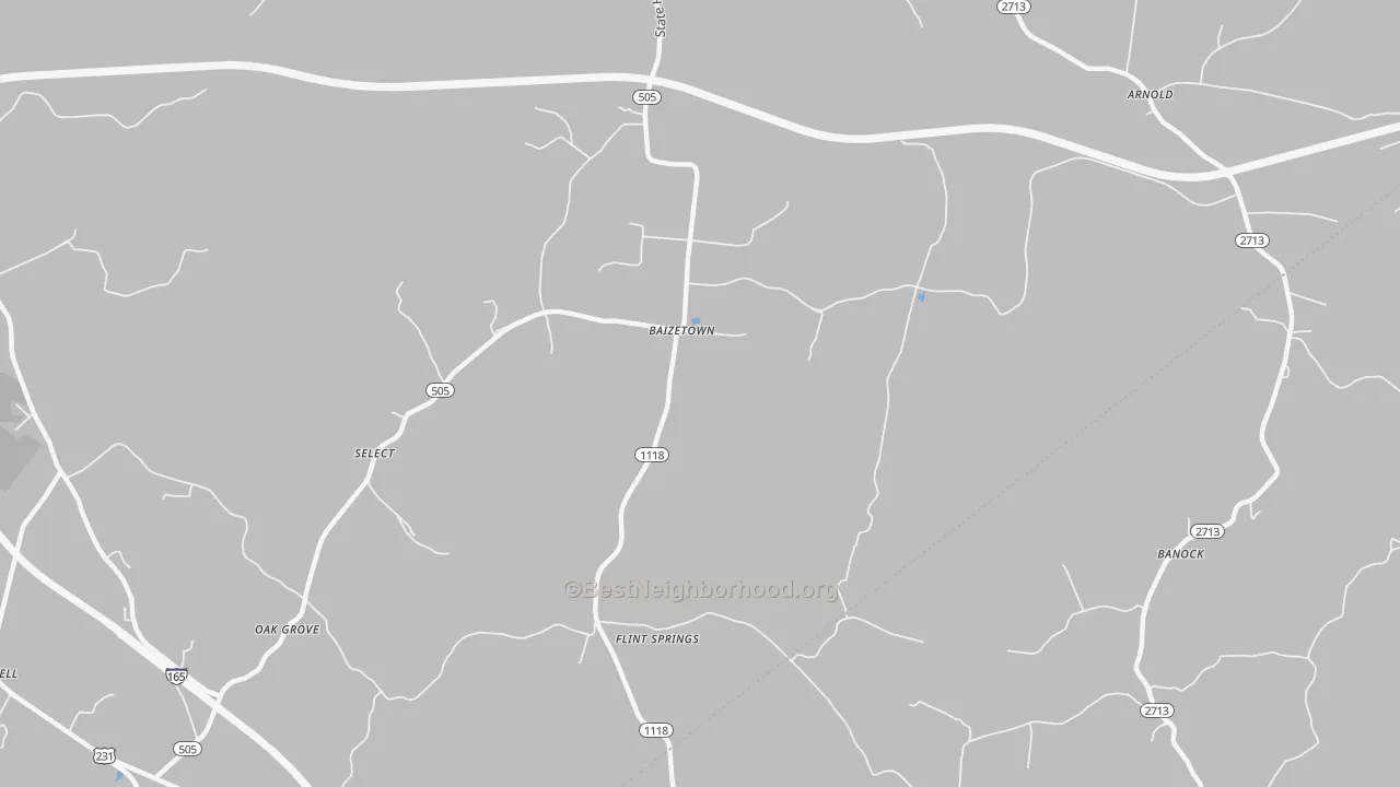 Transit Grade map of Baizetown, KY