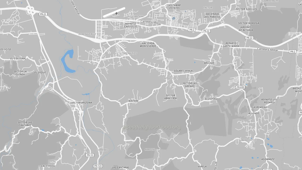 Transit Grade map of Bajadero, PR