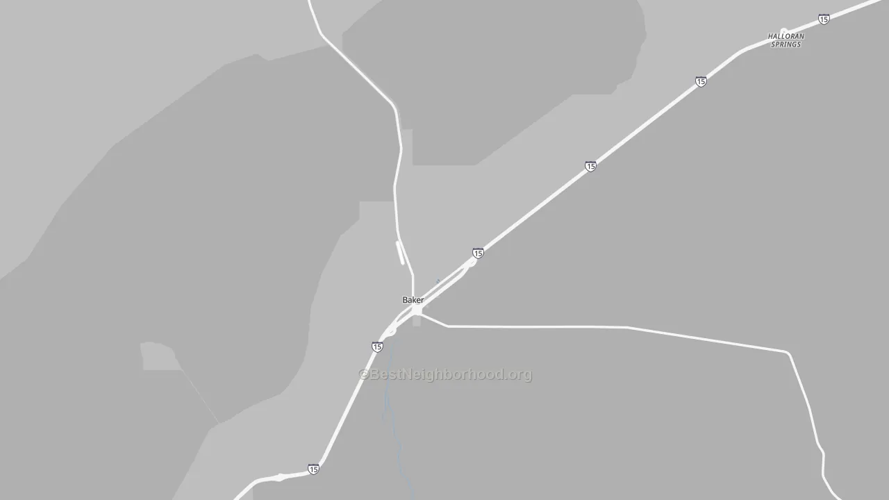 Transit Grade map of Baker, CA