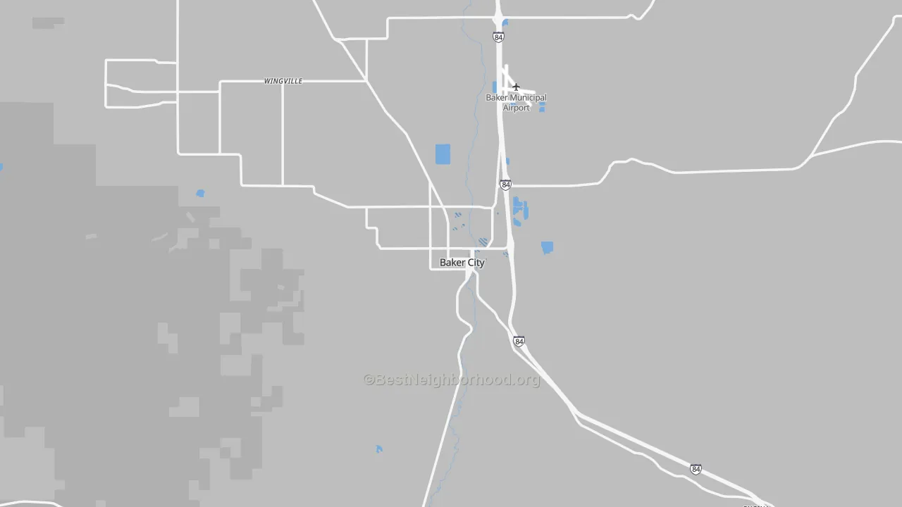 Transit Grade map of Baker City, OR