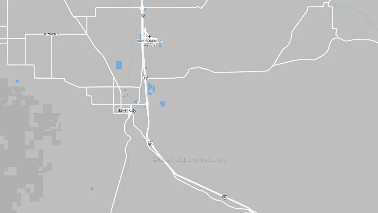 Transit Grade map of Baker County, OR