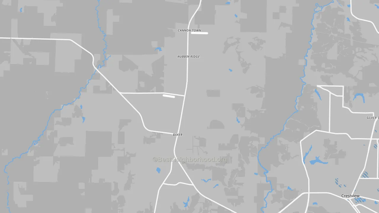 Transit Grade map of Baker, FL