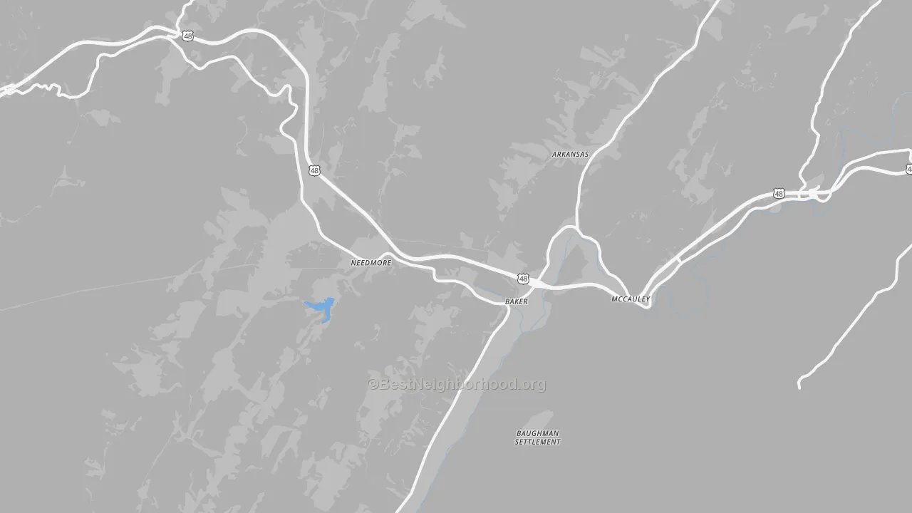 Transit Grade map of Baker, WV