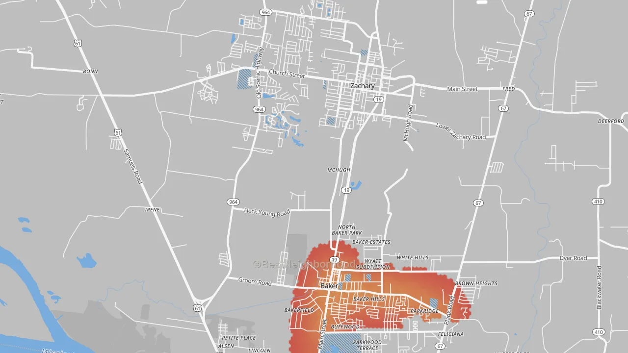 Transit Grade map of Baker-Zachary Area, Baker, LA