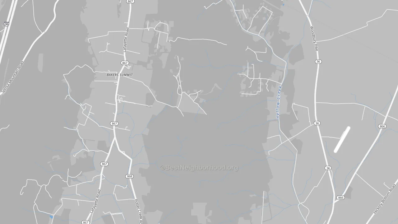 Transit Grade map of Bakers Summit, PA