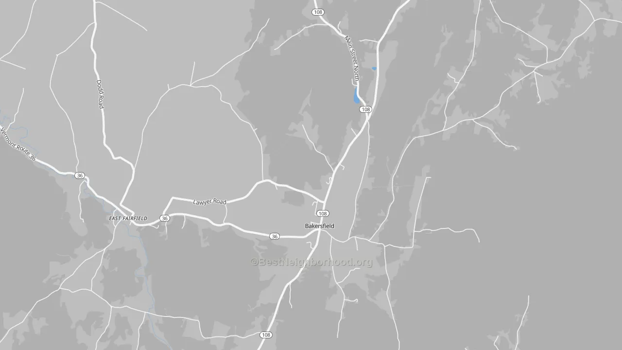 Transit Grade map of Bakersfield, VT