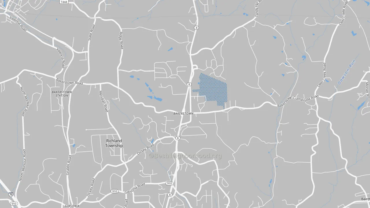 Transit Grade map of Bakerstown, PA