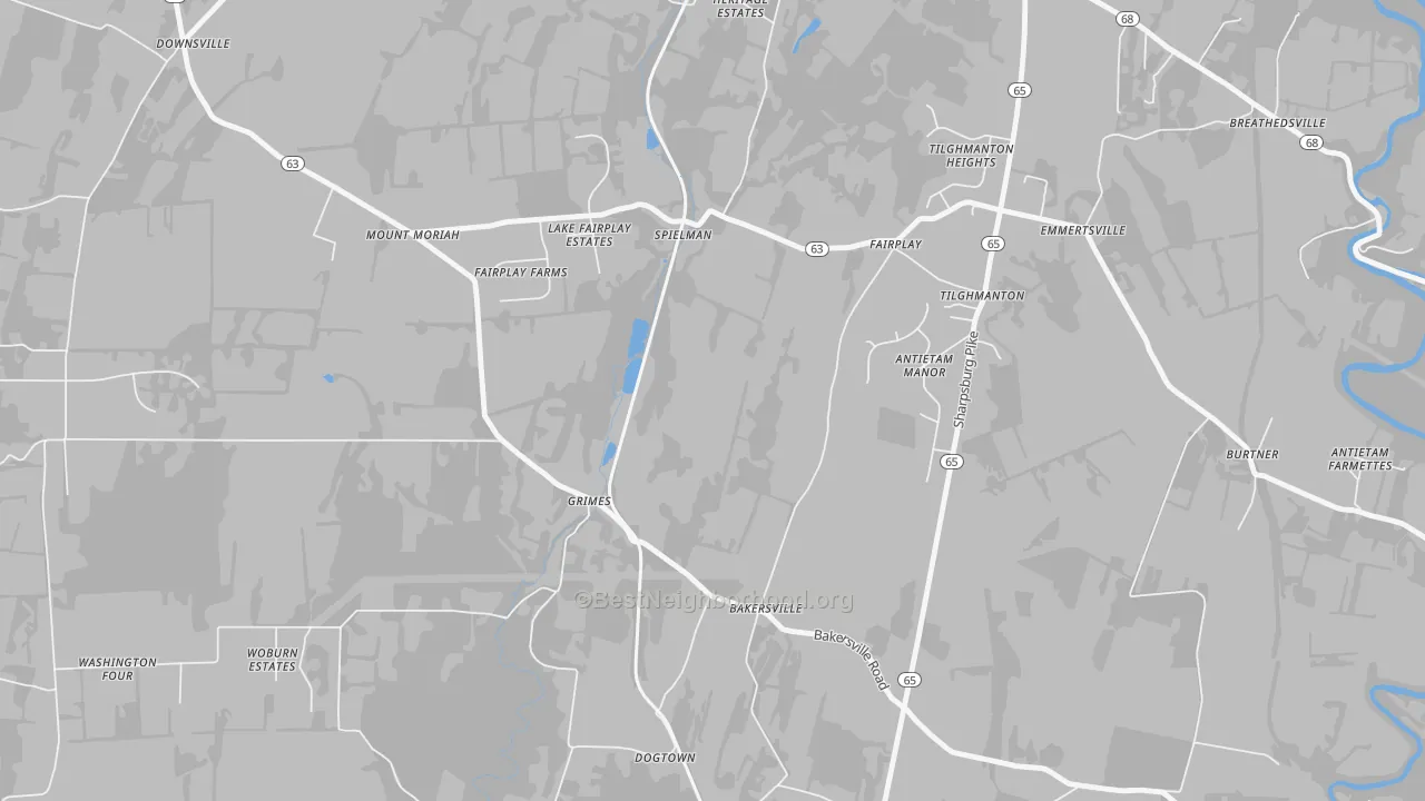 Transit Grade map of Bakersville, MD