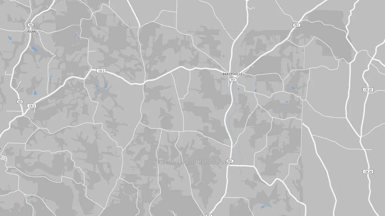 Transit Grade map of Bakersville, OH