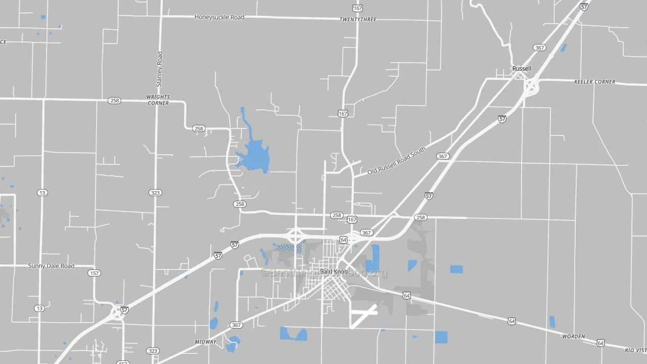 Transit Grade map of Bald Knob, AR