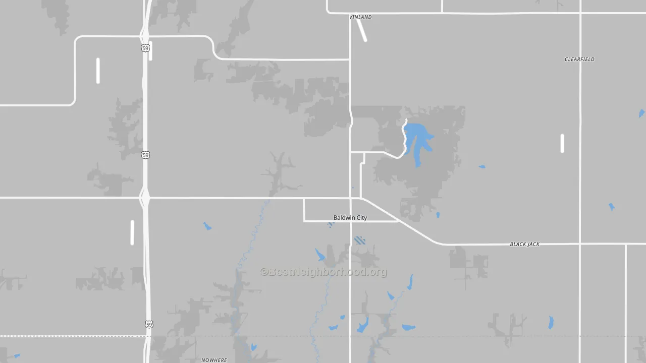 Transit Grade map of Baldwin City, KS