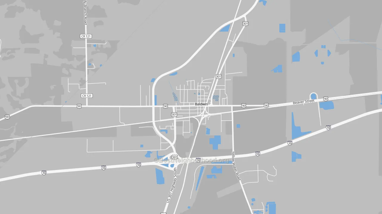 Transit Grade map of Baldwin, FL