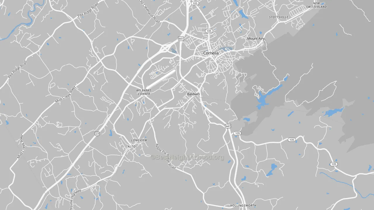 Transit Grade map of Baldwin, GA