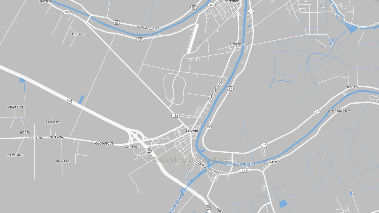 Transit Grade map of Baldwin, LA
