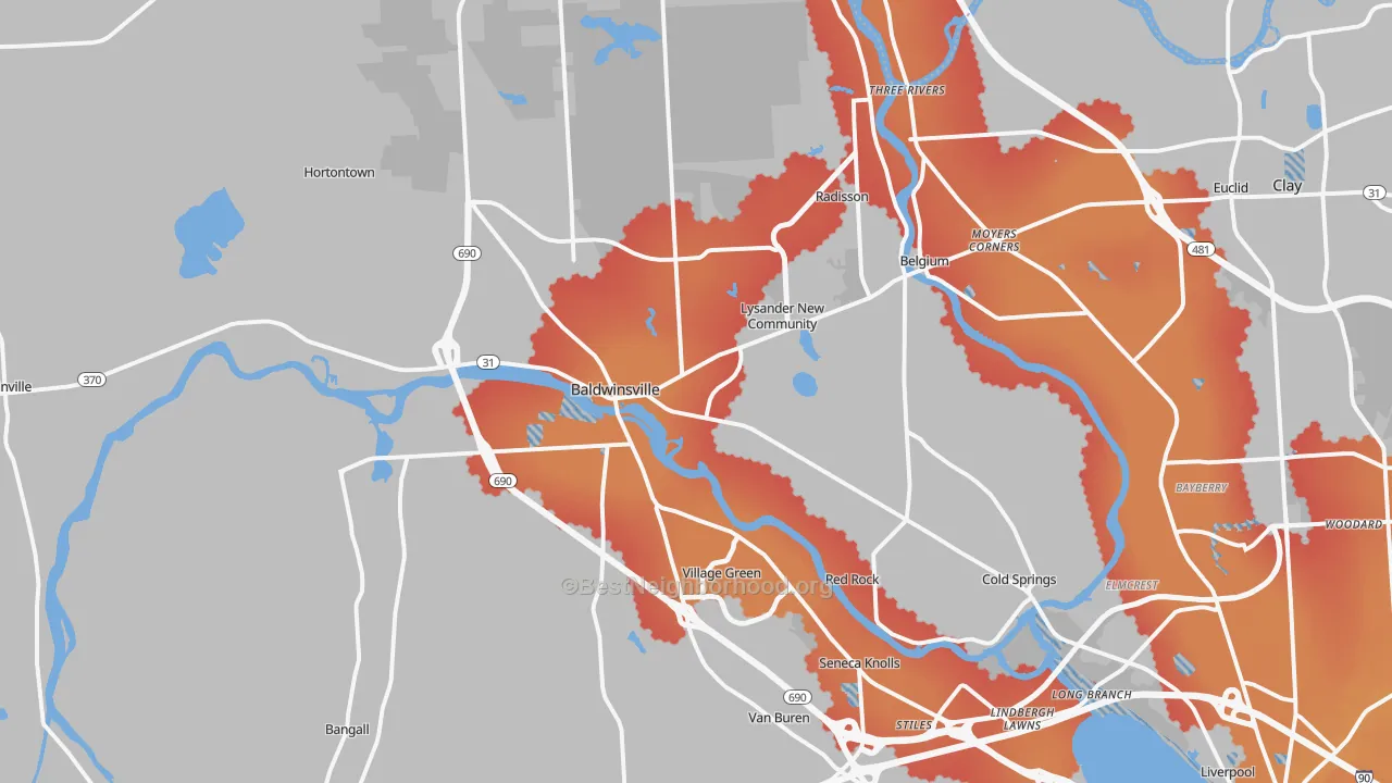 Transit Grade map of Baldwinsville, NY