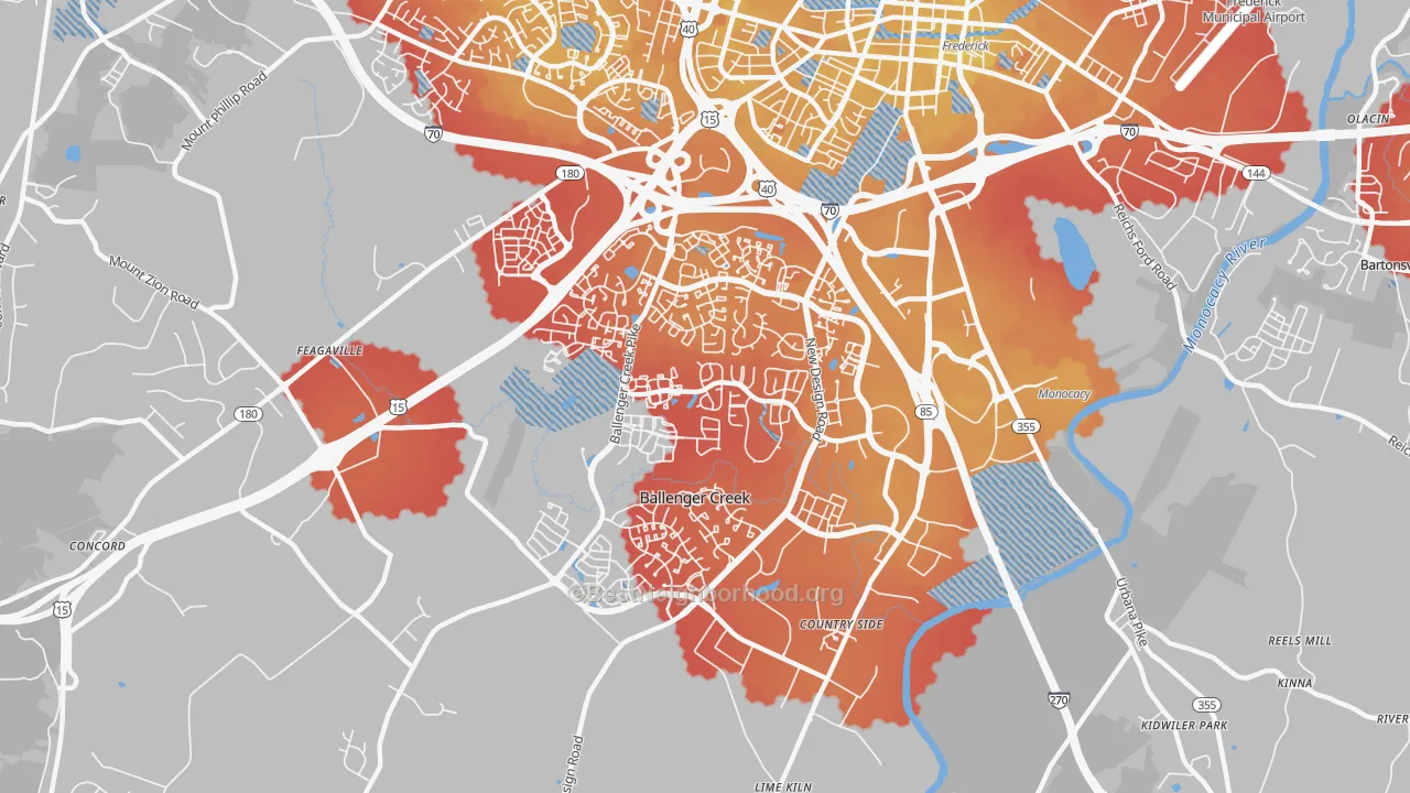 Transit Grade map of Ballenger Creek, MD