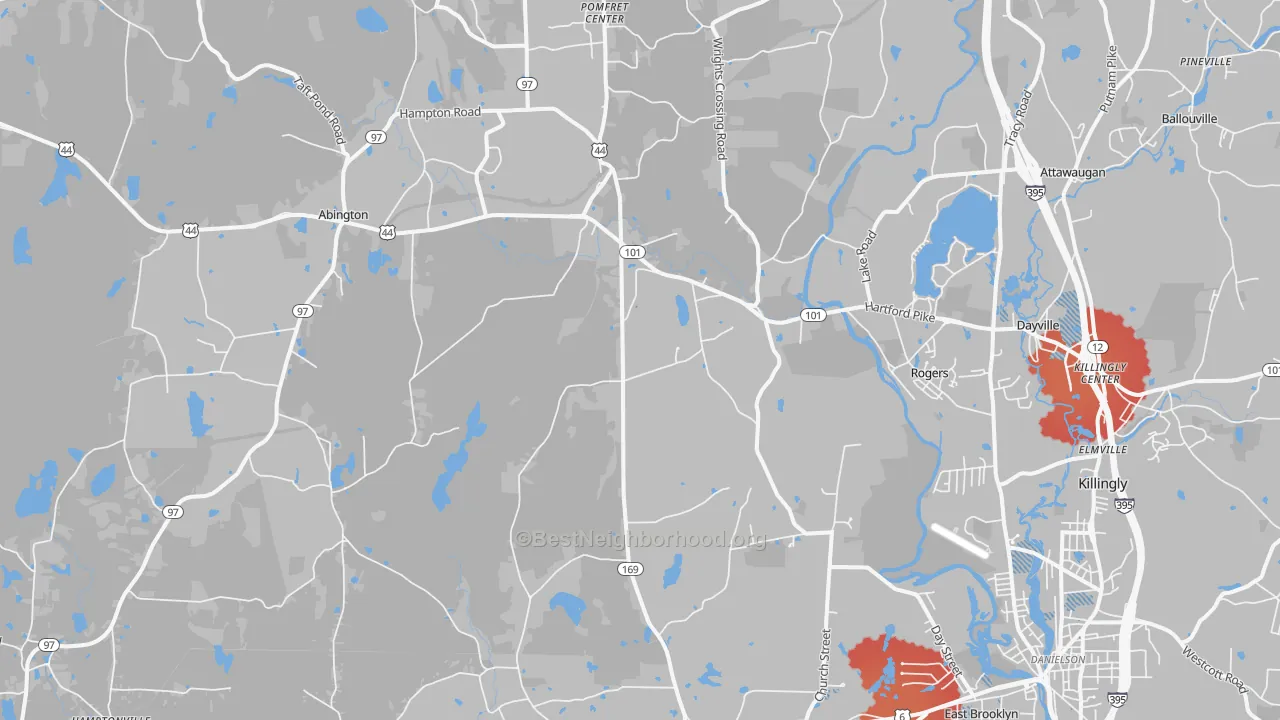 Transit Grade map of Ballouville, CT